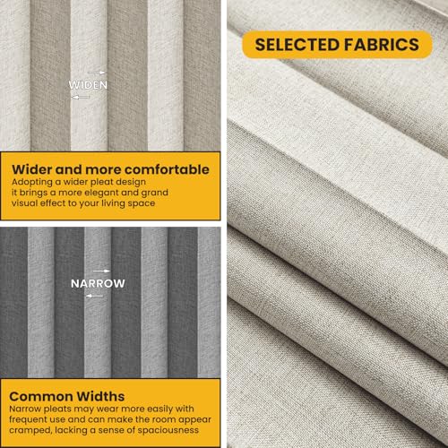 Grey W100 x L84 1 Pack Blackout Accordion Room Divider Curtains with Ceiling Track A666091