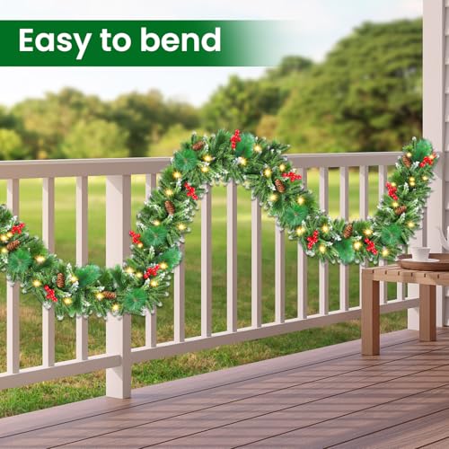 50 LEDs 9FT Prelit Garland P42229