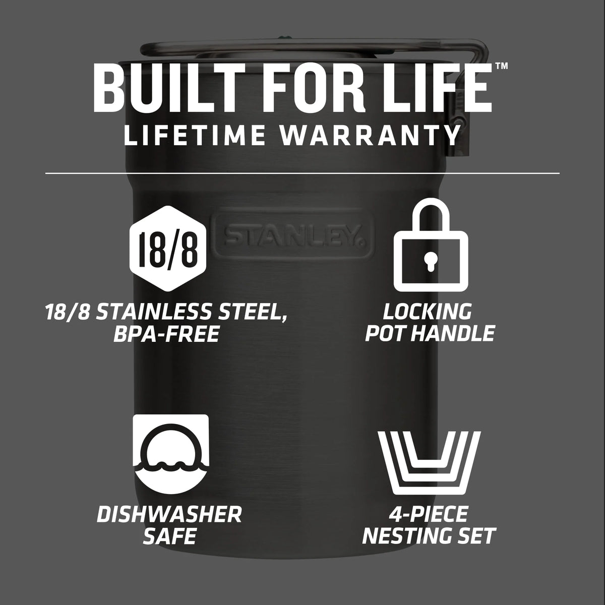 Stainless Steel Camping Cookware Set I85327