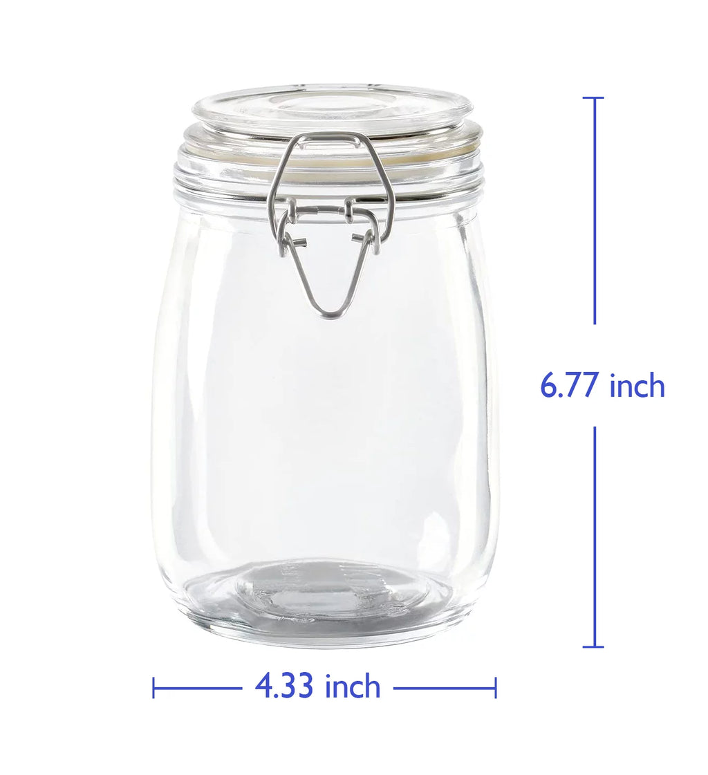 34oz Glass Jars with Airtight Lids, Wide Mouth Mason Jars, 4 Pack D5946