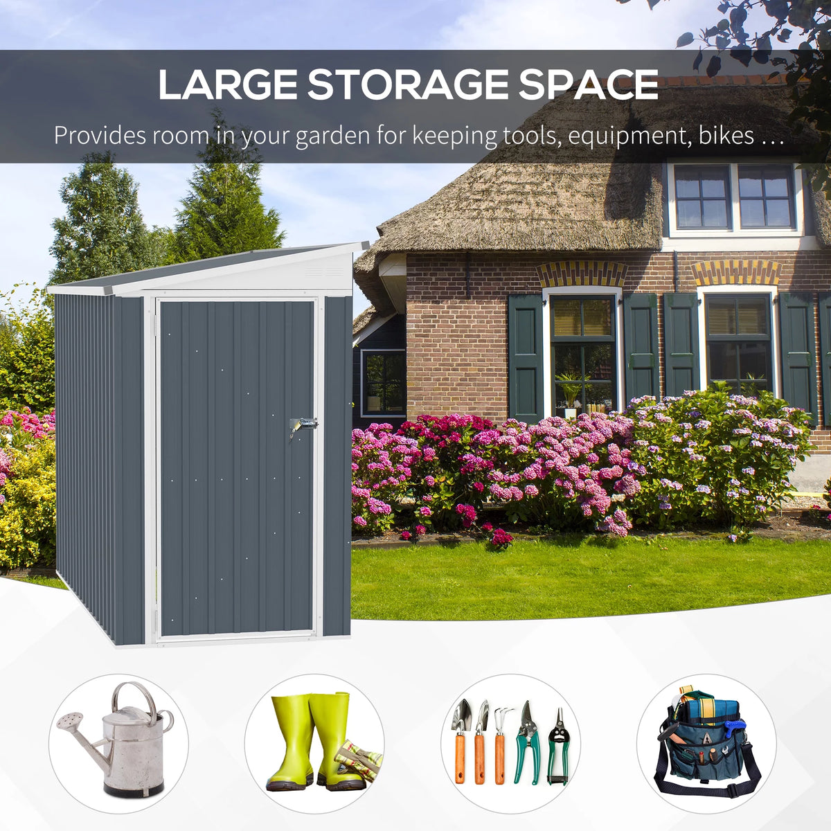 Metal Outdoor Storage Shed with Lockable Door P34256