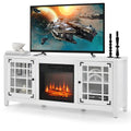 White 58" Wooden Electric Fireplace TV Stand H925166