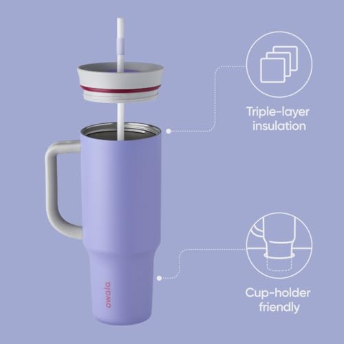40 oz Stainless Steel Insulated Travel Tumbler with Lid and Straw L169