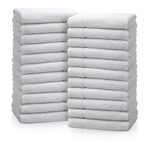 24 Pcs 100% Cotton White Hand Towels 16x27 Inches Y939719