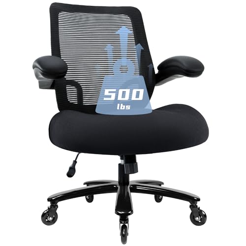 Heavy Duty Mesh Ergonomic Desk Chair with Flip-up Armrests L5757