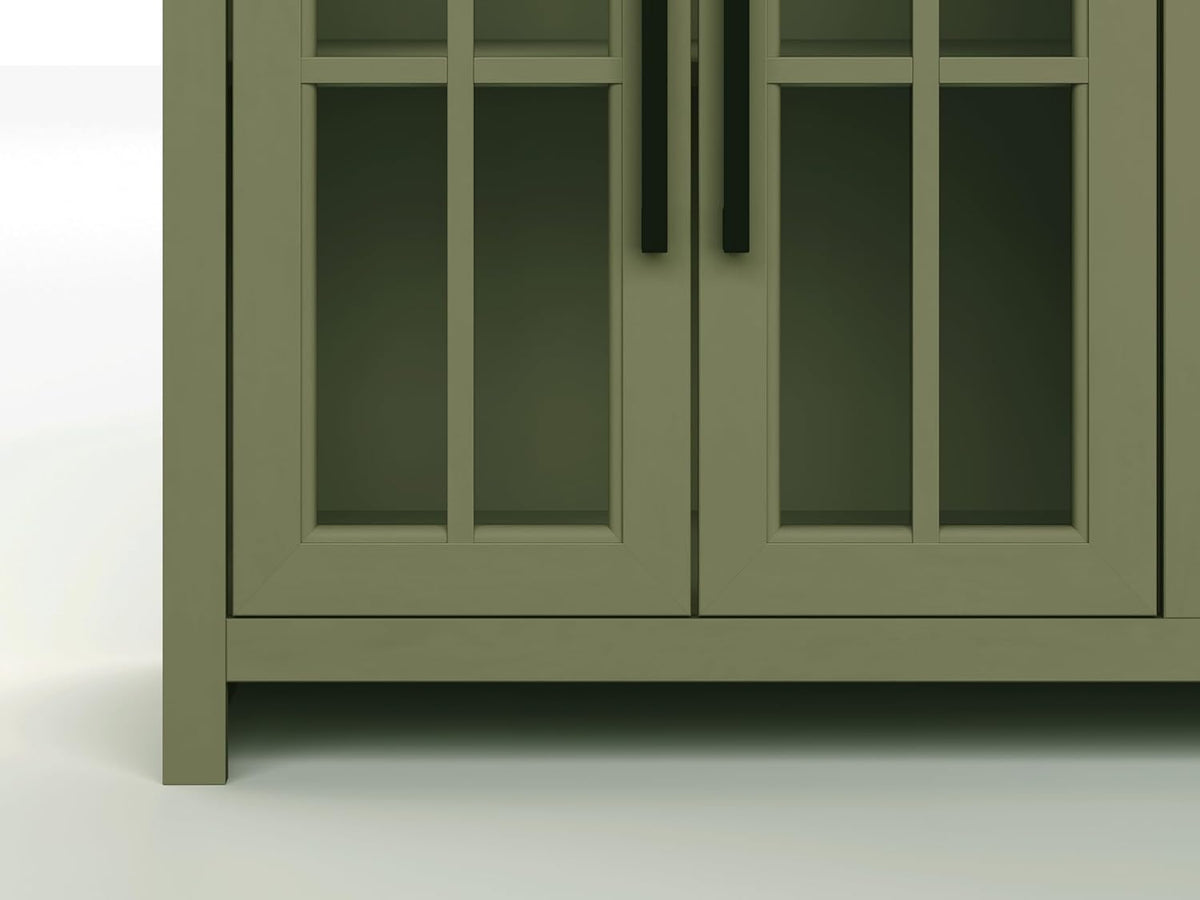 Sage Green Fruitwood Fireplace TV Stand Console W73820