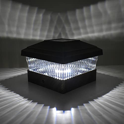 8 Pack White Outdoor Solar LED Post Cap Light U24302