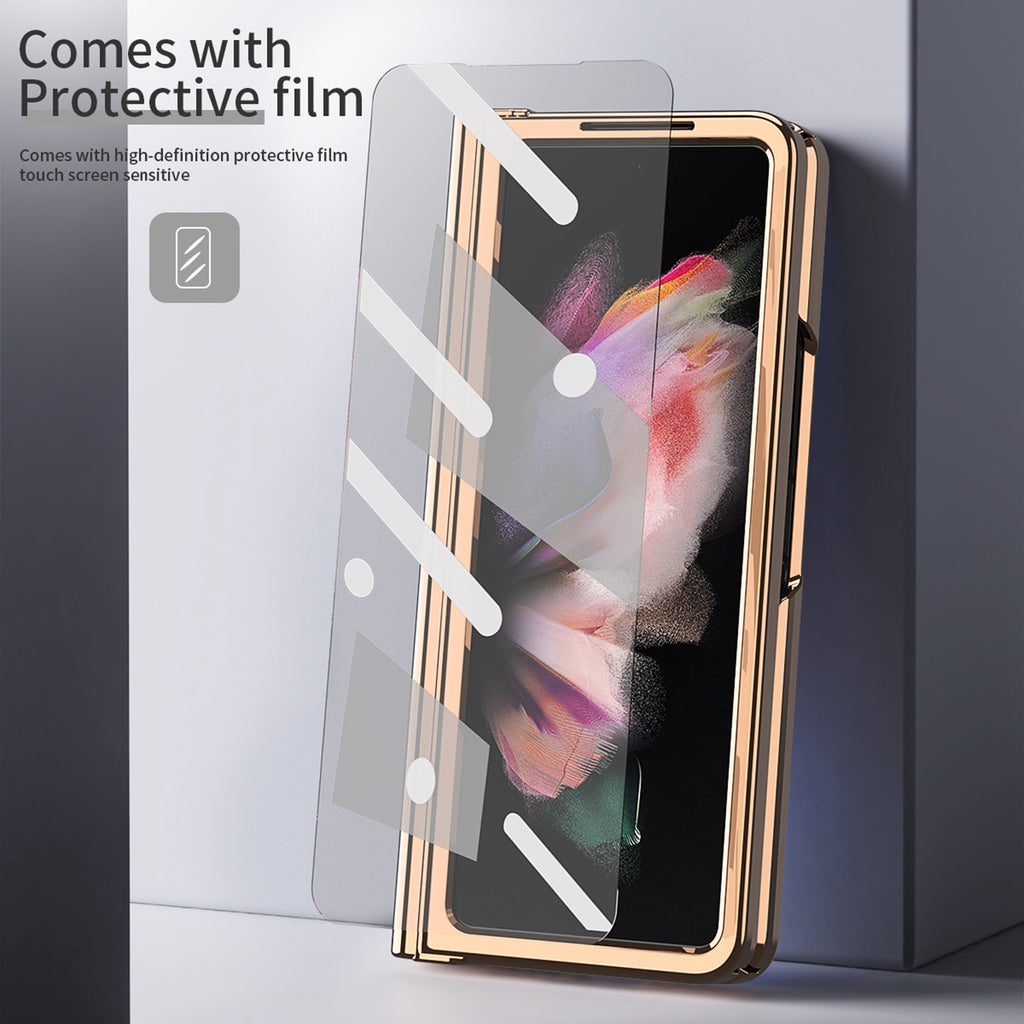 White PC + PU Leather Phone Case for Samsung Z Fold 3 5G M214681