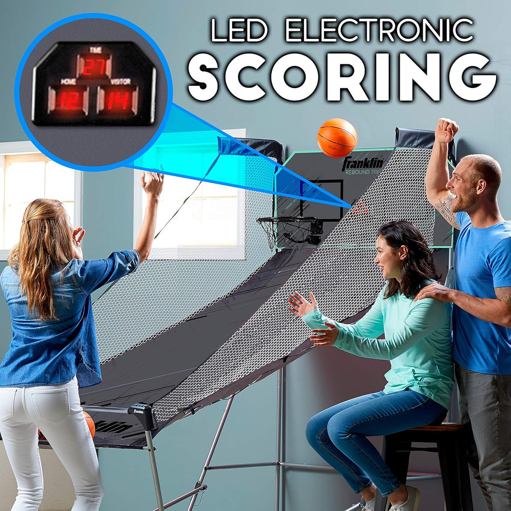 Dual Shot Indoor Mini Basketball Hoop Electronic Basketball Game with 4 Mini Basketballs E897