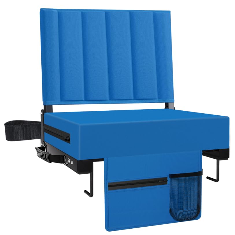 Black Padded Portable Folding Stadium Chair (2pcs) T10606