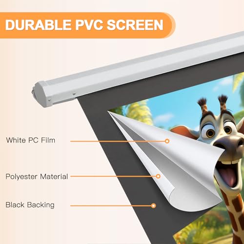 100" Motorized 4:3 Pull Down Retractable Projection Screen A980187