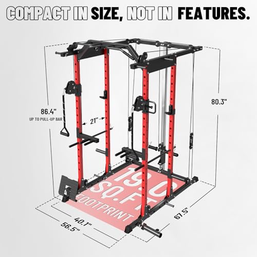 Power Cage with Cable Crossover System for Home Gym E9847