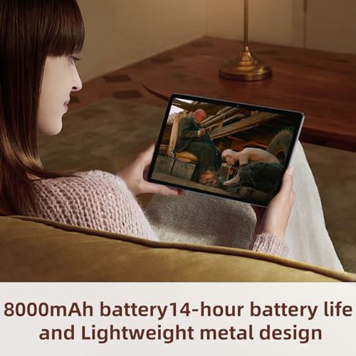 Black 11 Inch Android 14 Tablet, 12GB RAM 128GB ROM 1TB Expand E5770