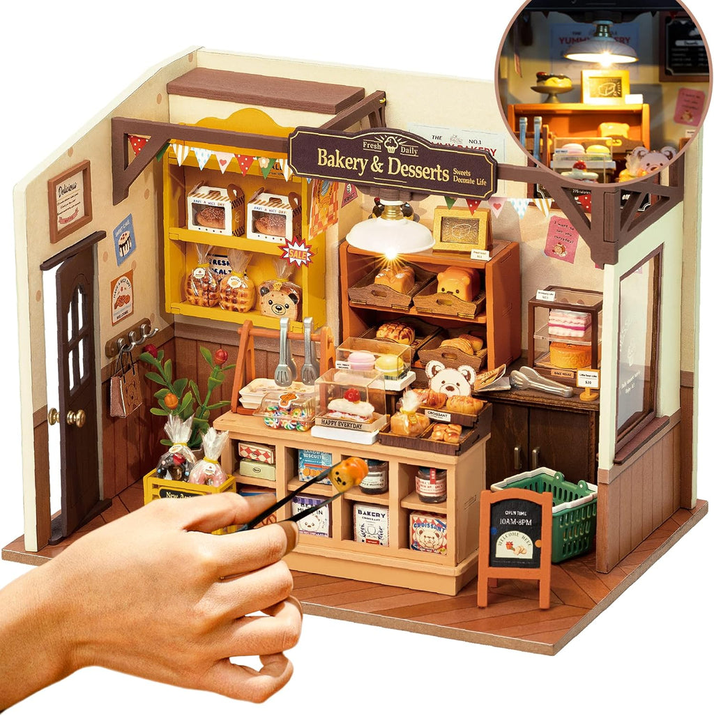 Miniature House Kit DIY Dollhouse with LED Light Y453