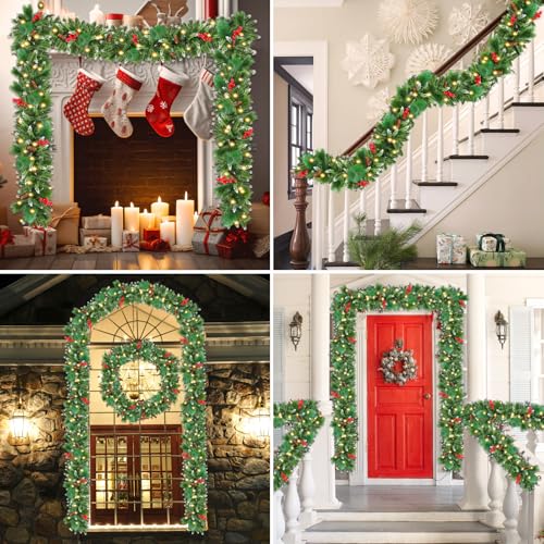 50 LEDs 9FT Prelit Garland P42229
