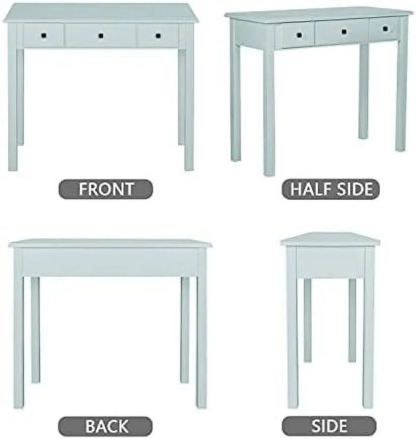 Light Green Small Writing Desk with Drawers J629