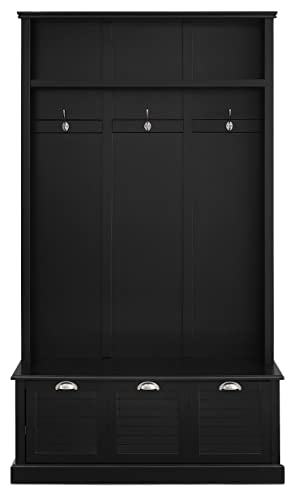 White Hall Tree with Storage Drawer J915