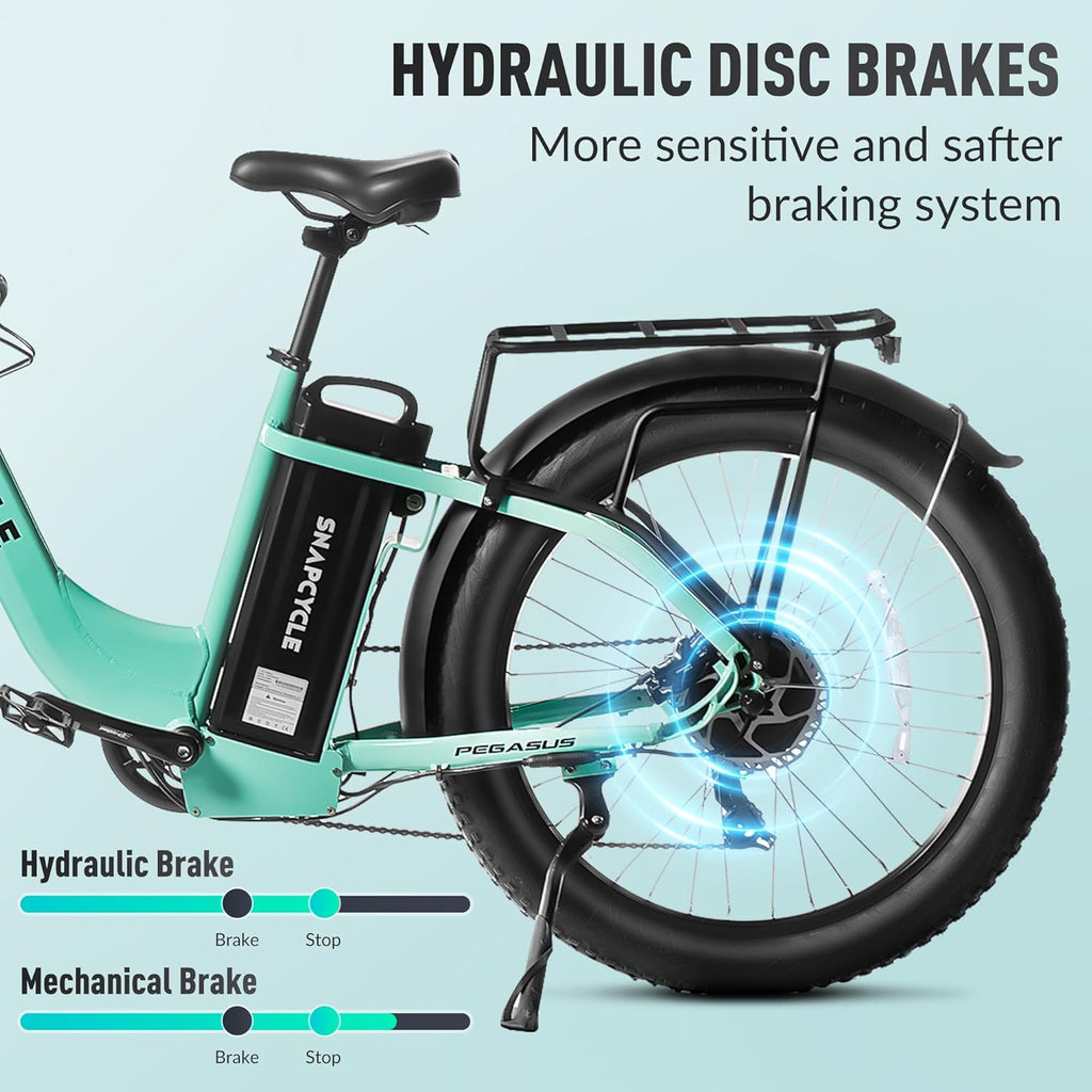 1000W Peak Motor 26" x 4.0 Fat Tire Step-Thru Ebike with 48V 15AH Removable Battery C4127