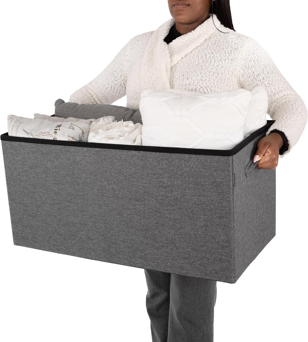 Foldable Tufted Storage Bench Ottoman, Gray R5724