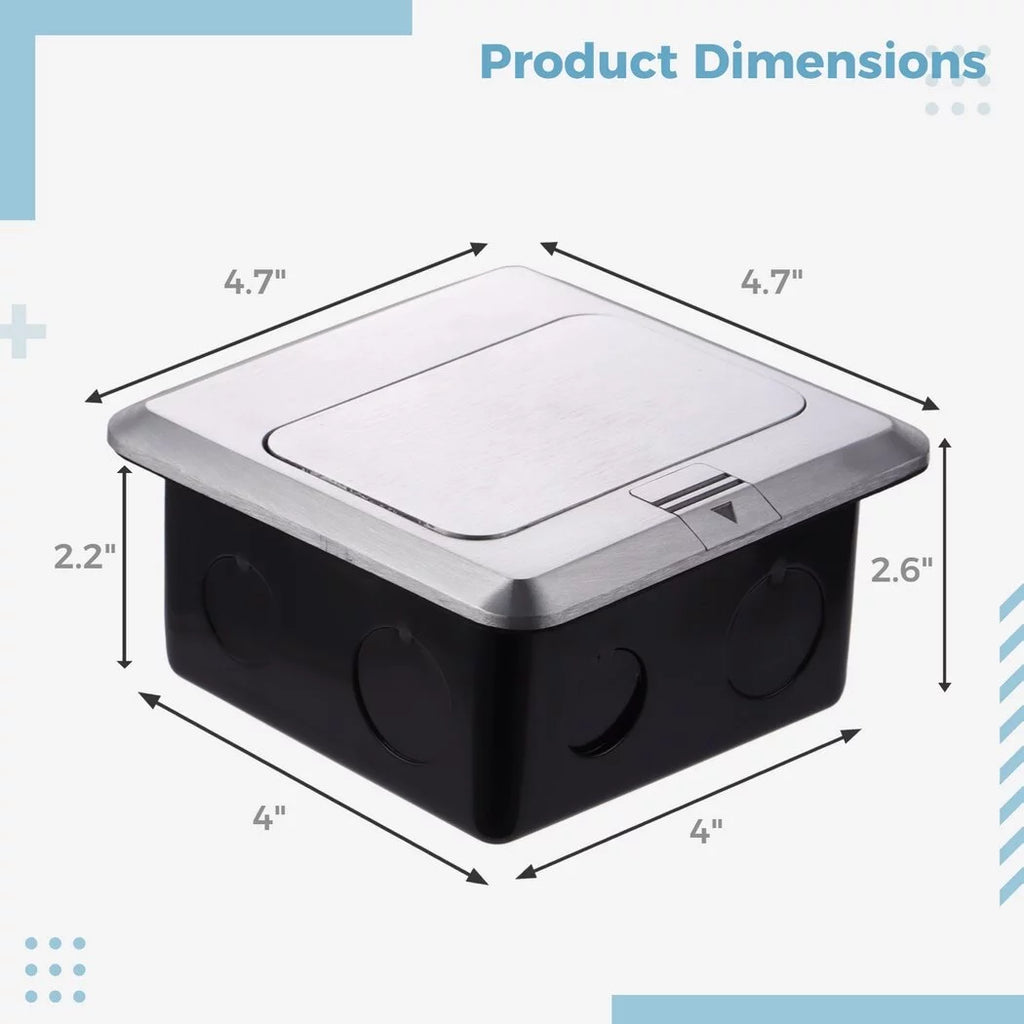 Waterproof Electrical Recessed Outlet Box with 20A Tamper-Resistant Receptacle & 4.8A USB Chargers N185