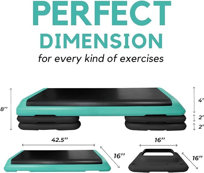 Adjustable Aerobic Exercise Step Platform with 4 Adjustable Risers U6312