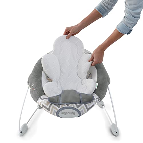 Automatic Baby Bouncer Seat with White Noise, Music, Toy Bar & 2 Plush Infant Toys, Up to 20 lbs I88321