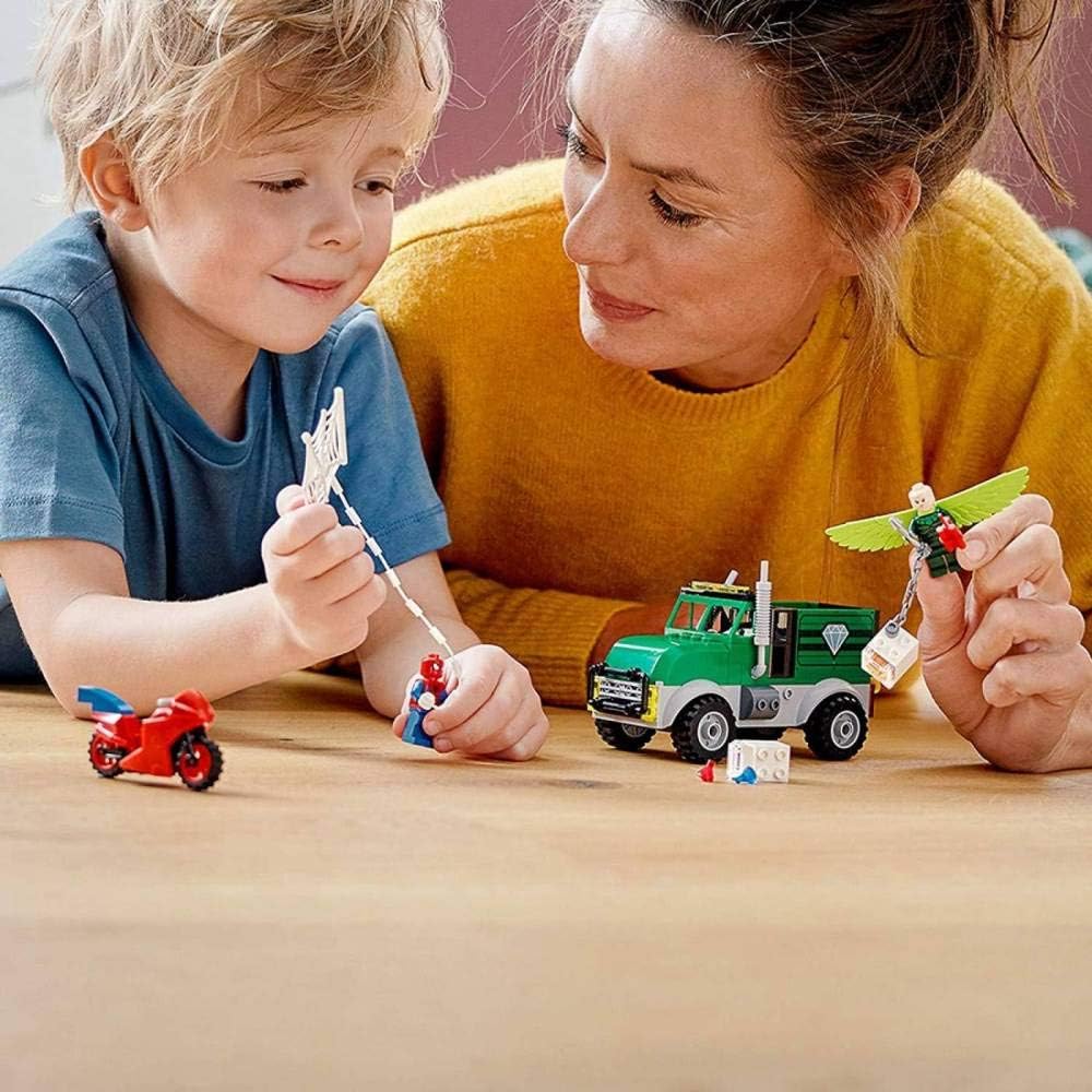 Marvel Spider-Man Playset with Buildable Bank Truck Toy and Minifigures (93 Pieces) G262