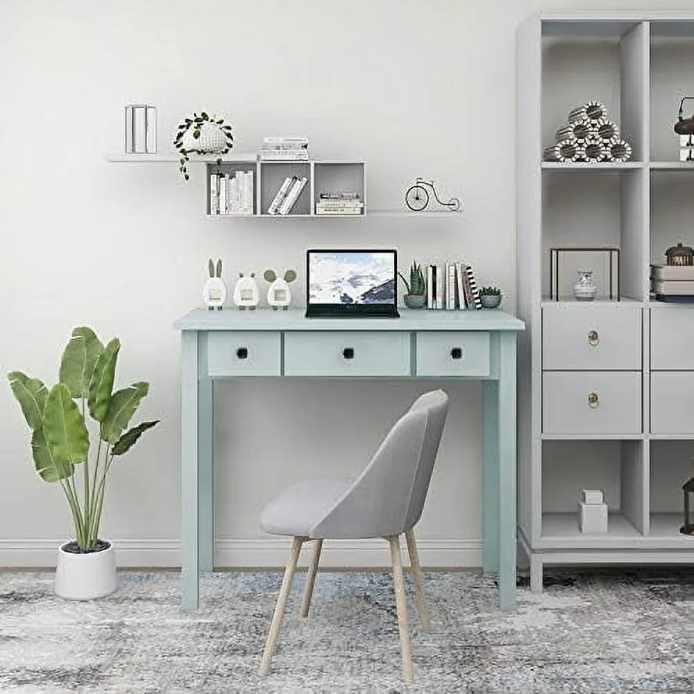 Light Green Small Writing Desk with Drawers J629