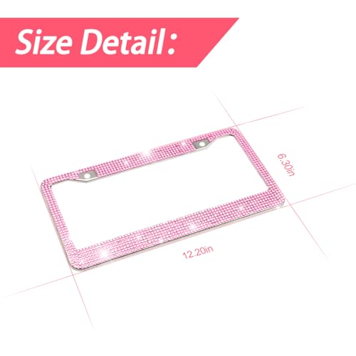 2 Hole Stainless Steel Crystal Diamond License Plate Frame A451898