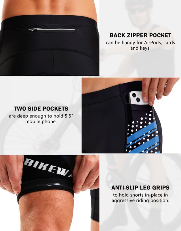 4D Padded Cycling Shorts with Zipper Pockets K934