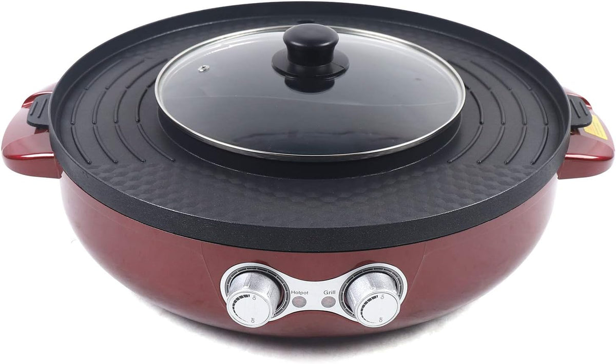 2 in 1 Electric Grill and Hot Pot with Nonstick Coating R778747