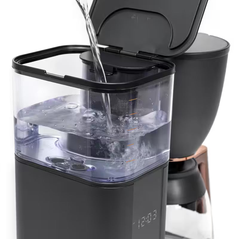 10 Cup Matte Black Drip Coffee Maker with Glass Carafe U729