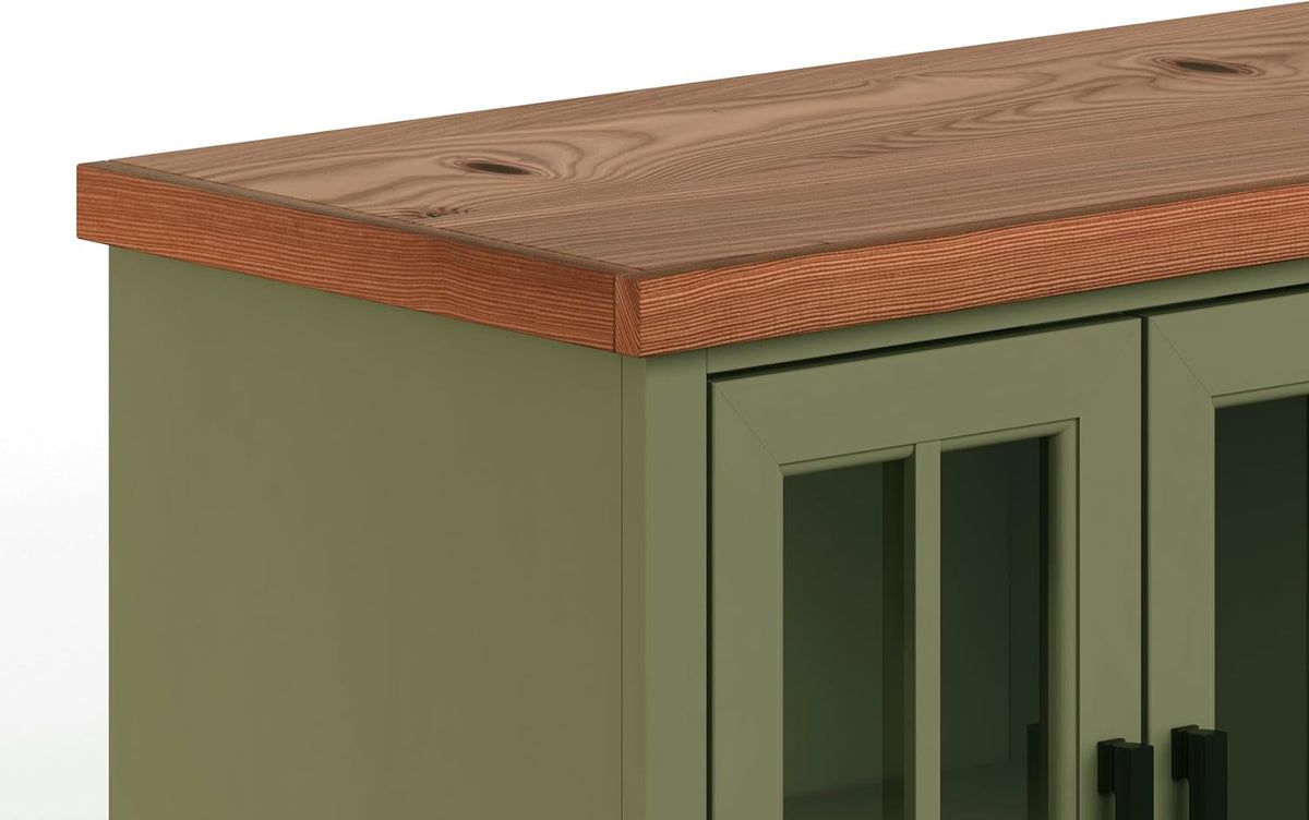 Sage Green Fruitwood Fireplace TV Stand Console W73820
