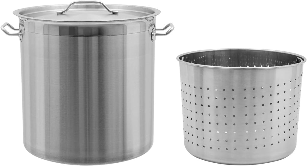36 QT Stainless Steel Stock Pot with Handle and Strainer I9082