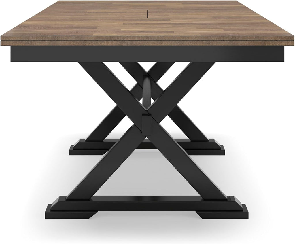 Black & Dark Brown Dining Extension Table A281
