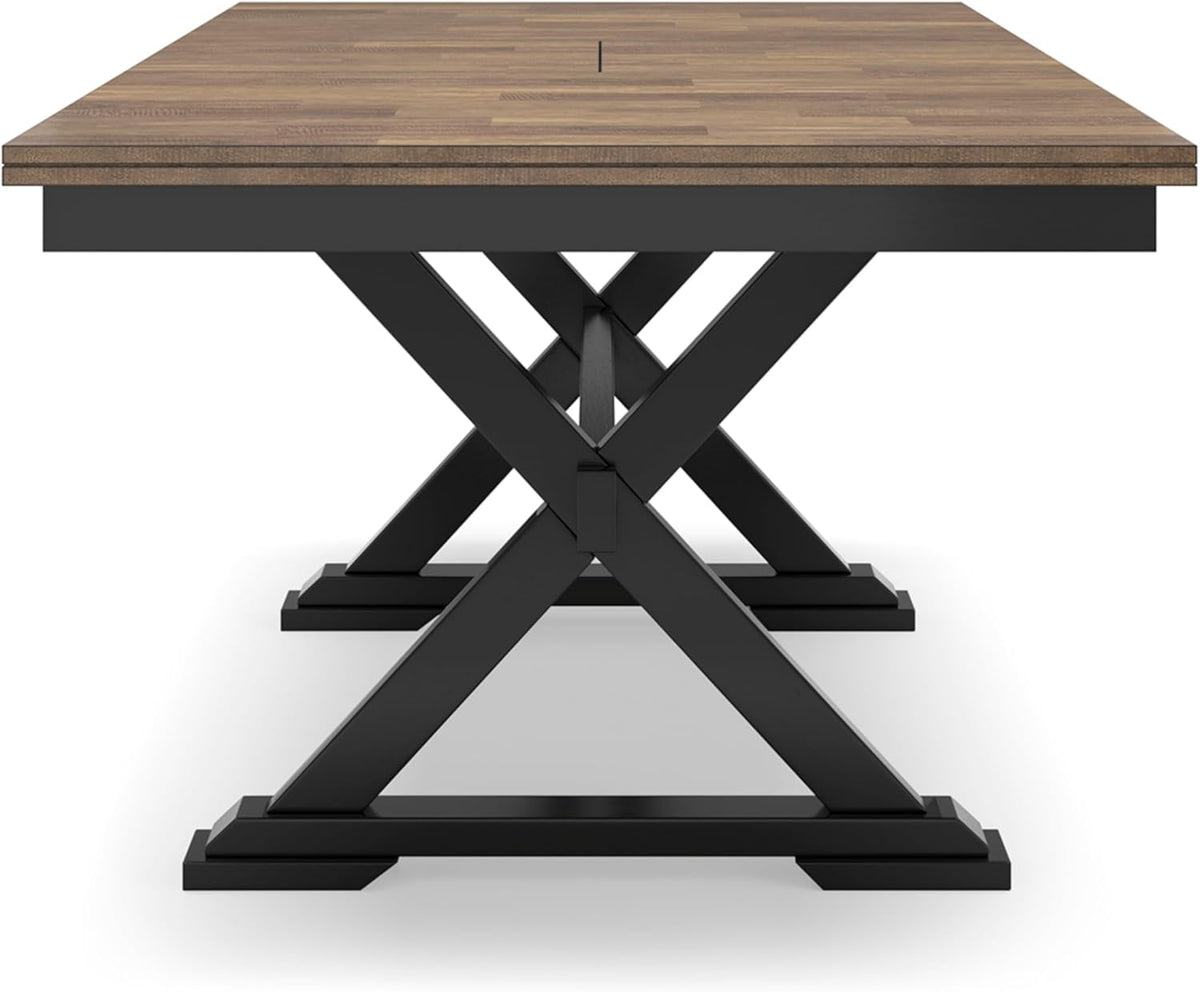 Black & Dark Brown Dining Extension Table A281