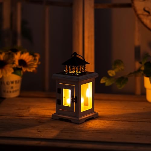 Brown Wooden Candle Holder Lantern T748485