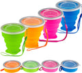 4 Pack Silicone Collapsible Cup with Lid L806684