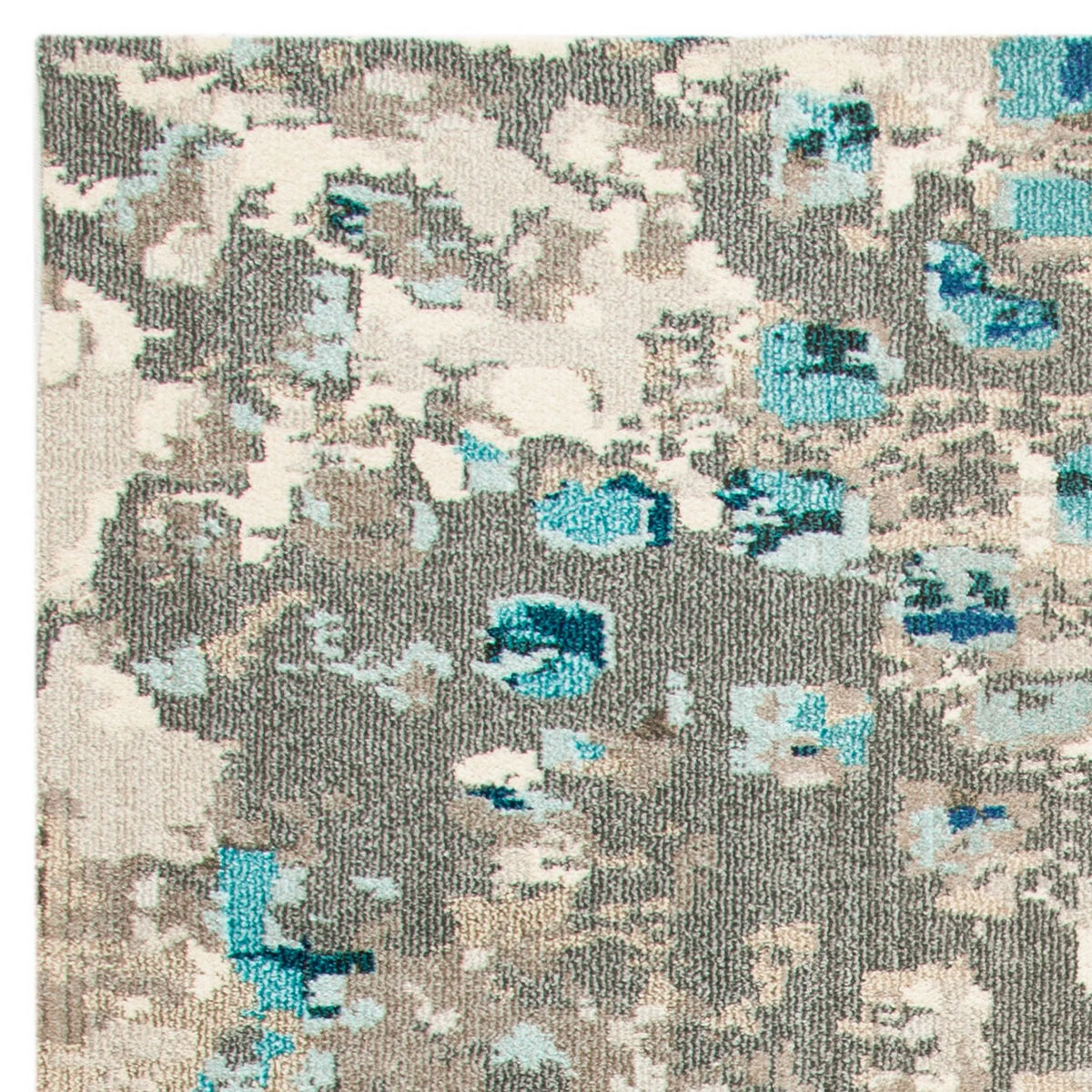 Grey/Blue Abstract Polka Dots Area Rug, 9' x 12' A879847