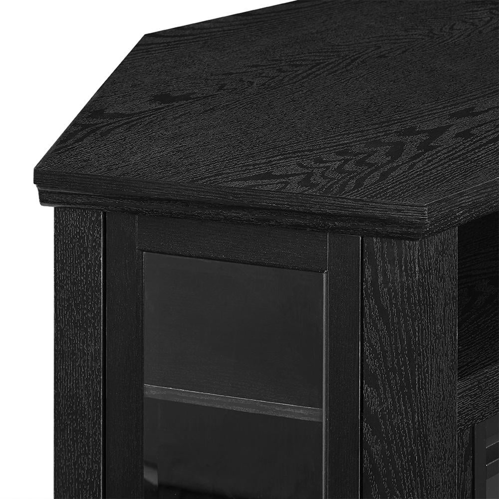 Black Corner Fireplace TV Stand V594