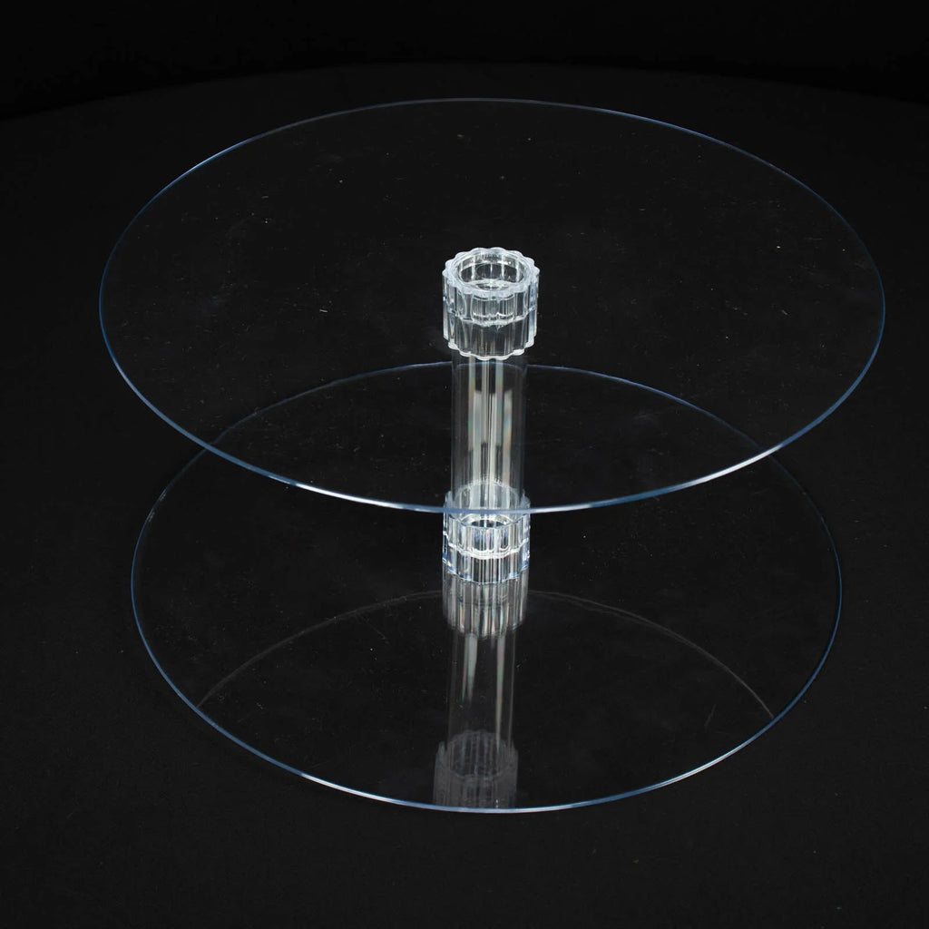 2 Tier 18 inch Acrylic Crystal Glass Clear Cupcake Stand C618
