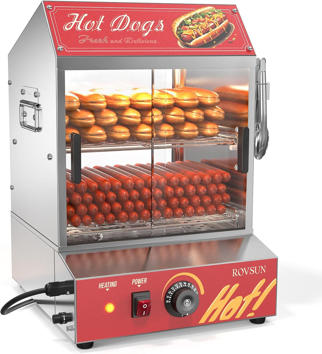 31.7QT 30L 2-Tier Hot Dog Steamer with Removable Shelves I6419