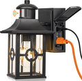 Outdoor Motion Sensor Porch Light with 2 GFCI Outlets Dusk to Dawn Wall Light Waterproof Aluminum G73150