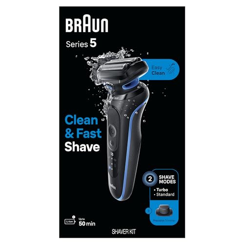 Blue Electric Foil Shaver with Precision Trimmer J587062