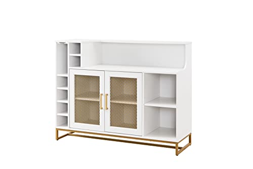 White Wine Bar Cabinet with Wine Rack J201