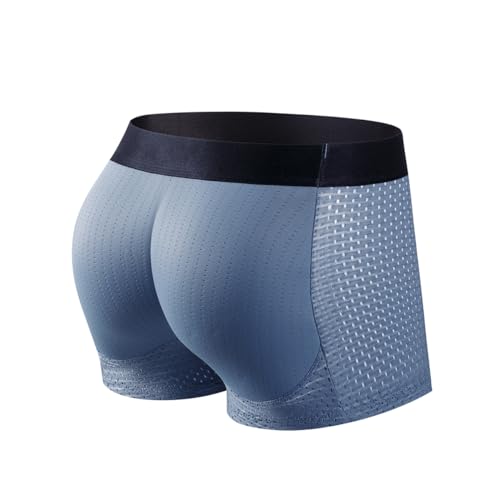 Mens Mesh Shapewear Boxer Briefs with Butt Enhancing Pads O87889