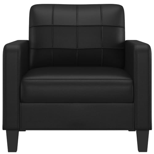 Black 55.1" Faux Leather 2-Seater Sofa D481547