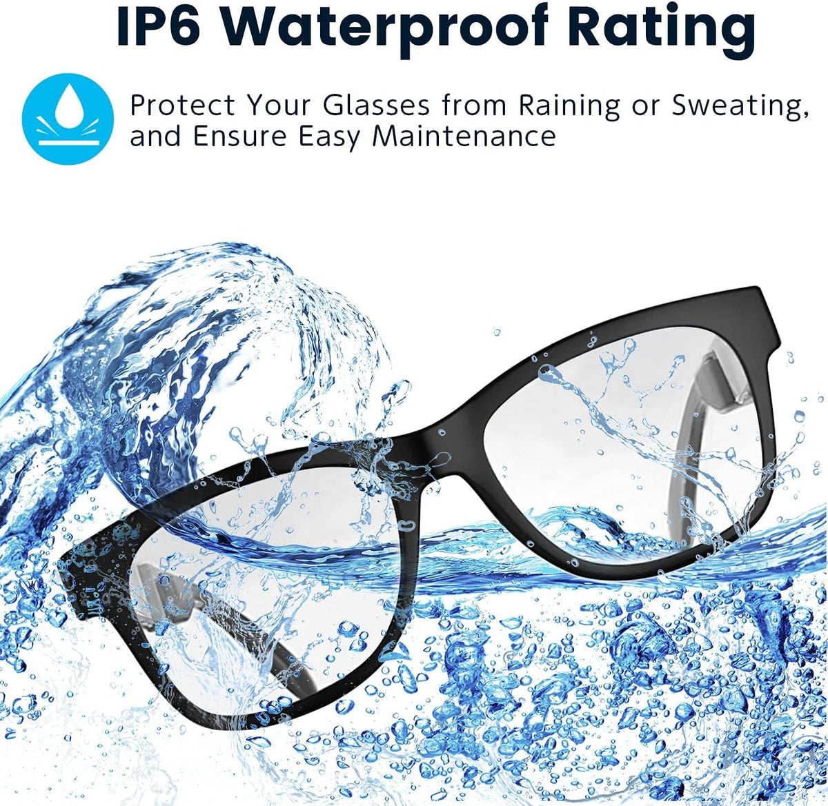 Bone Conduction Glasses Open-Ear Headphones Bluetooth Photochromic Sunglasses Anti Blue Ray IP6 Waterproof Audio Glasses G366241