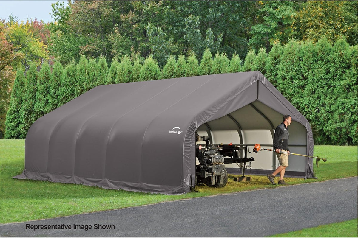 Grey 18'x28'x12' Peak Style Shelter U1648
