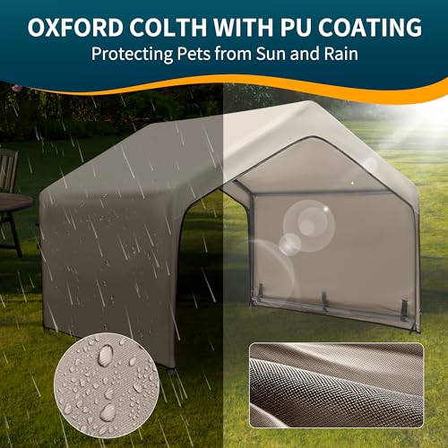 Gray Extra Large Dog House Waterproof Canopy 4'x 4'x 3.3' S848923